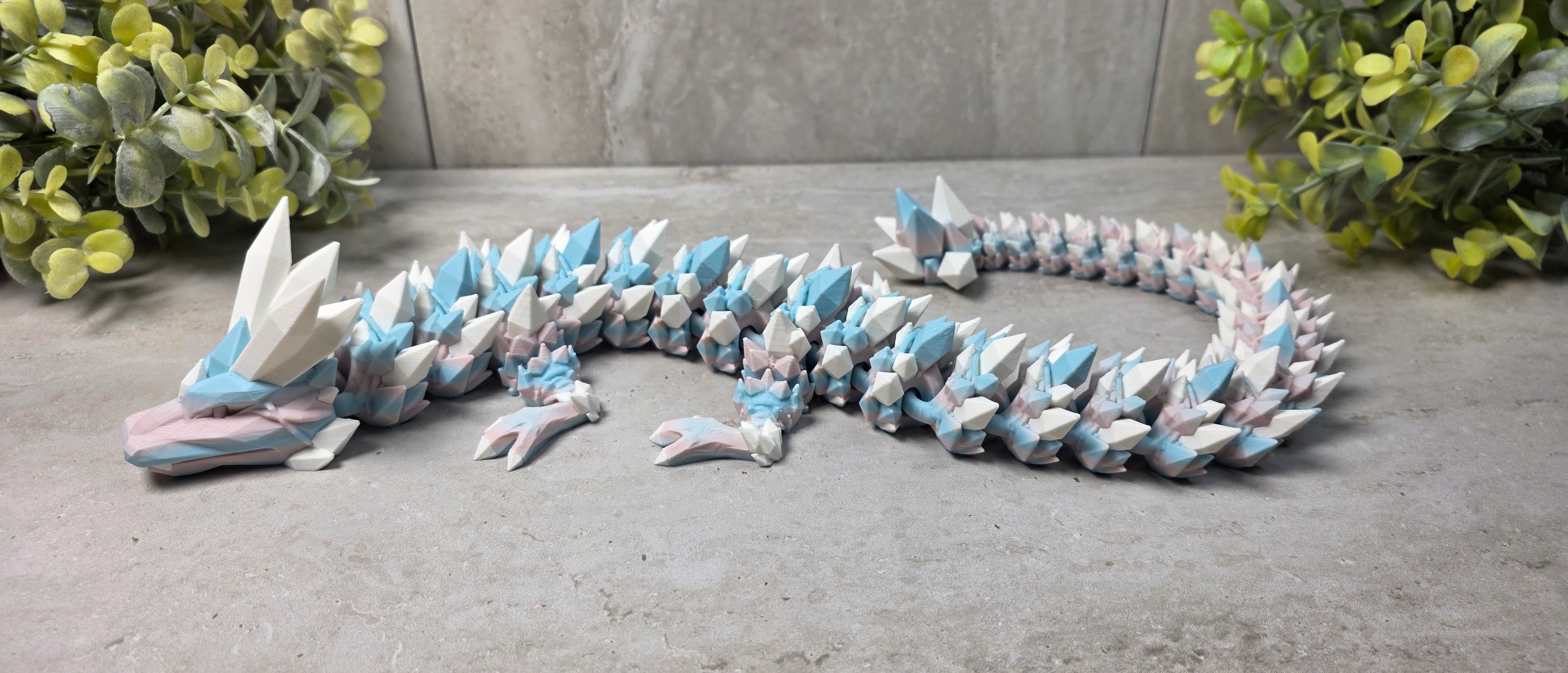 Crystal Dragon Flexi Figure - Fully Articulated 3D Print Multi Color