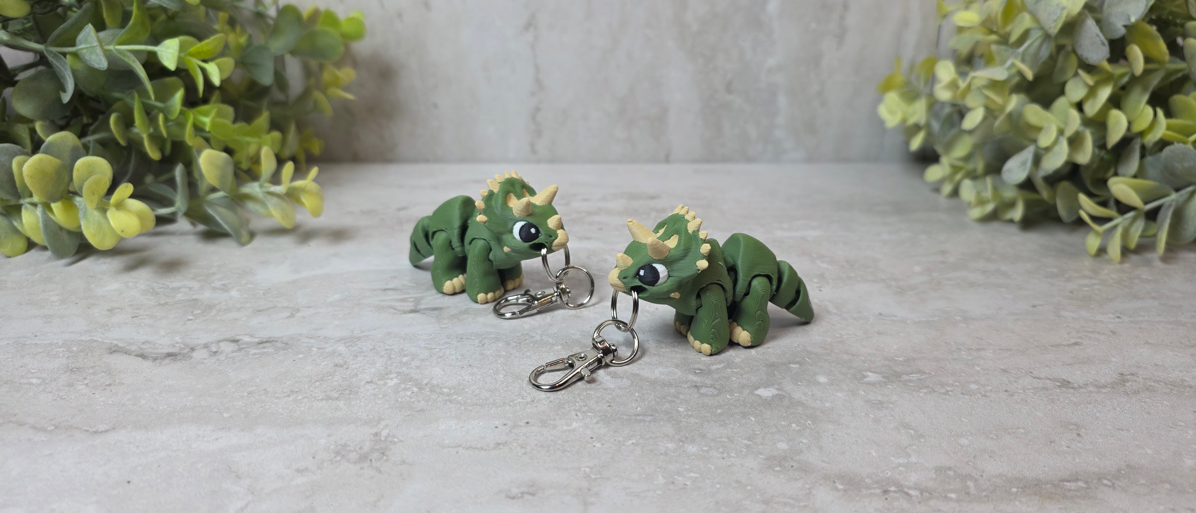 Triceratops Keychain