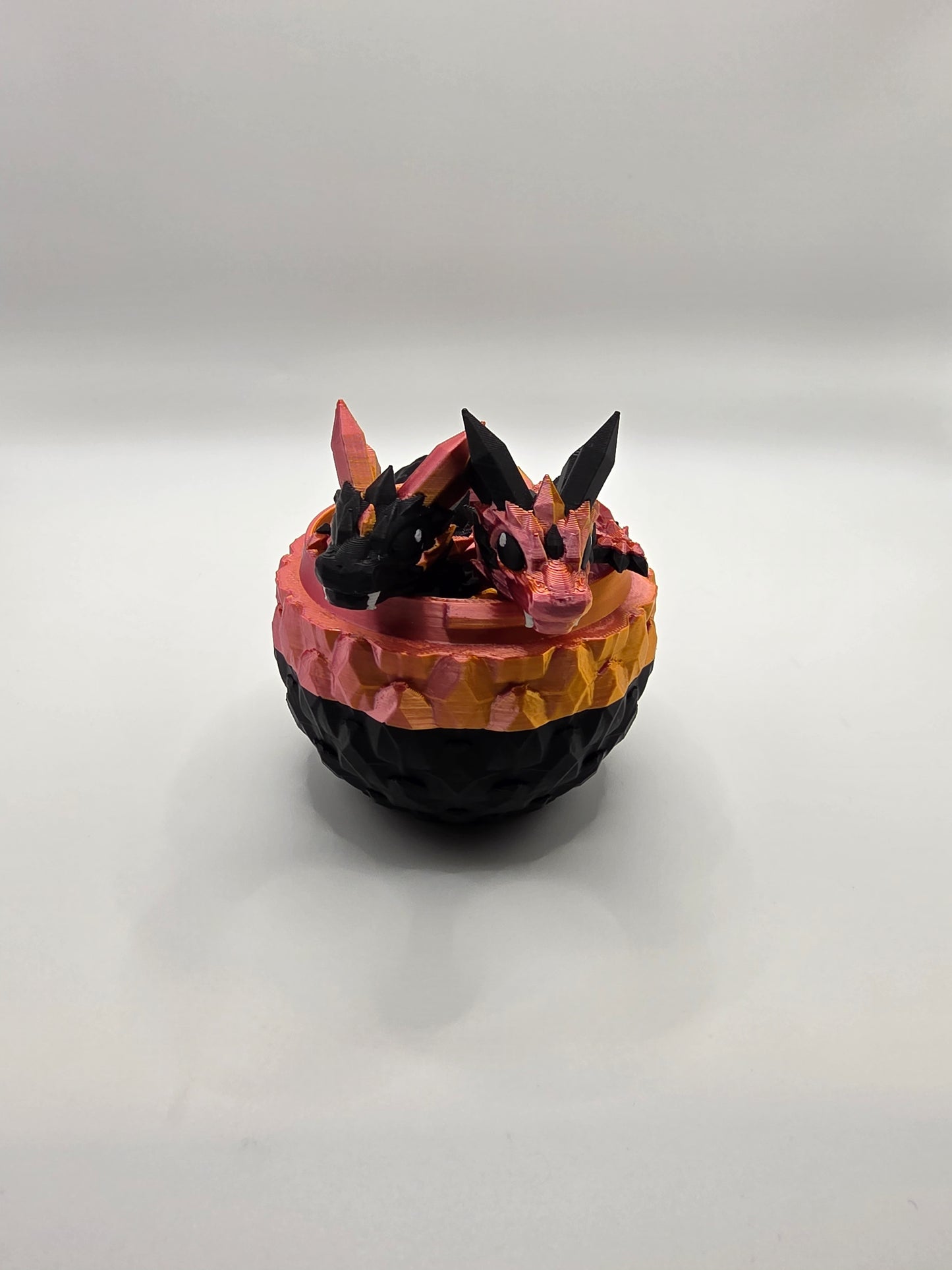 “Crystal Baby Dragons with Egg – Articulated 3D Printed Collectible – Rose Gold and Black Theme”