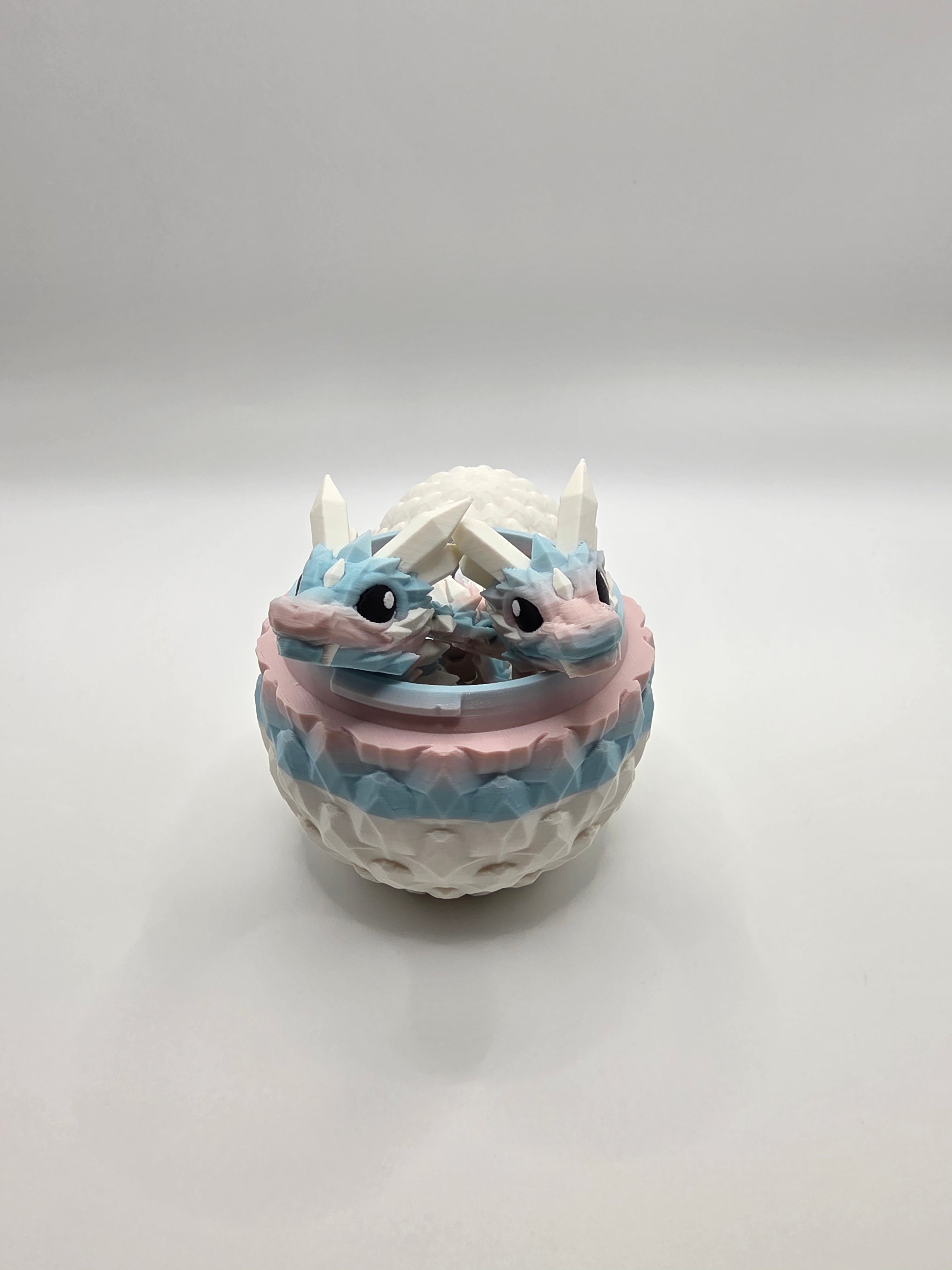 Crystal Baby Dragons – Articulated Flexi Collectible – Dual Pink/Blue, with White