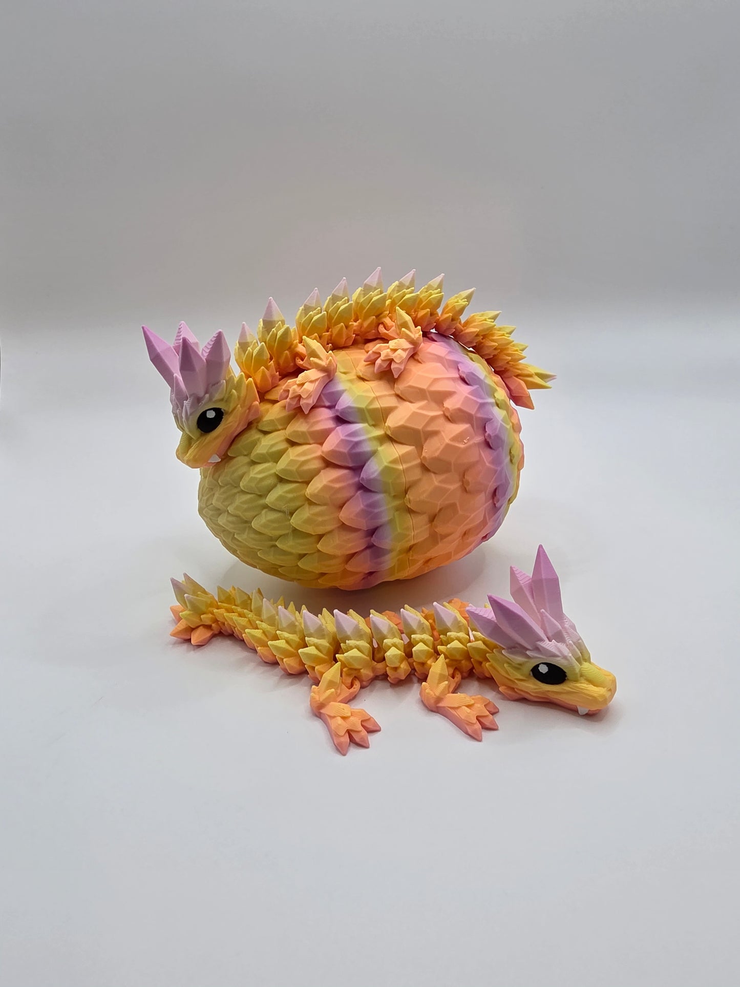 Crystal Baby Dragons With Egg - Articulated 3D Printed
