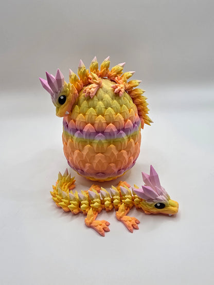 Crystal Baby Dragons With Egg - Articulated 3D Printed