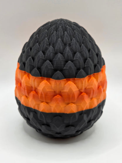 Halloween Themed Crystal Baby Dragon's With Egg - Articulated 3D Printed Collectable - Orange and Black