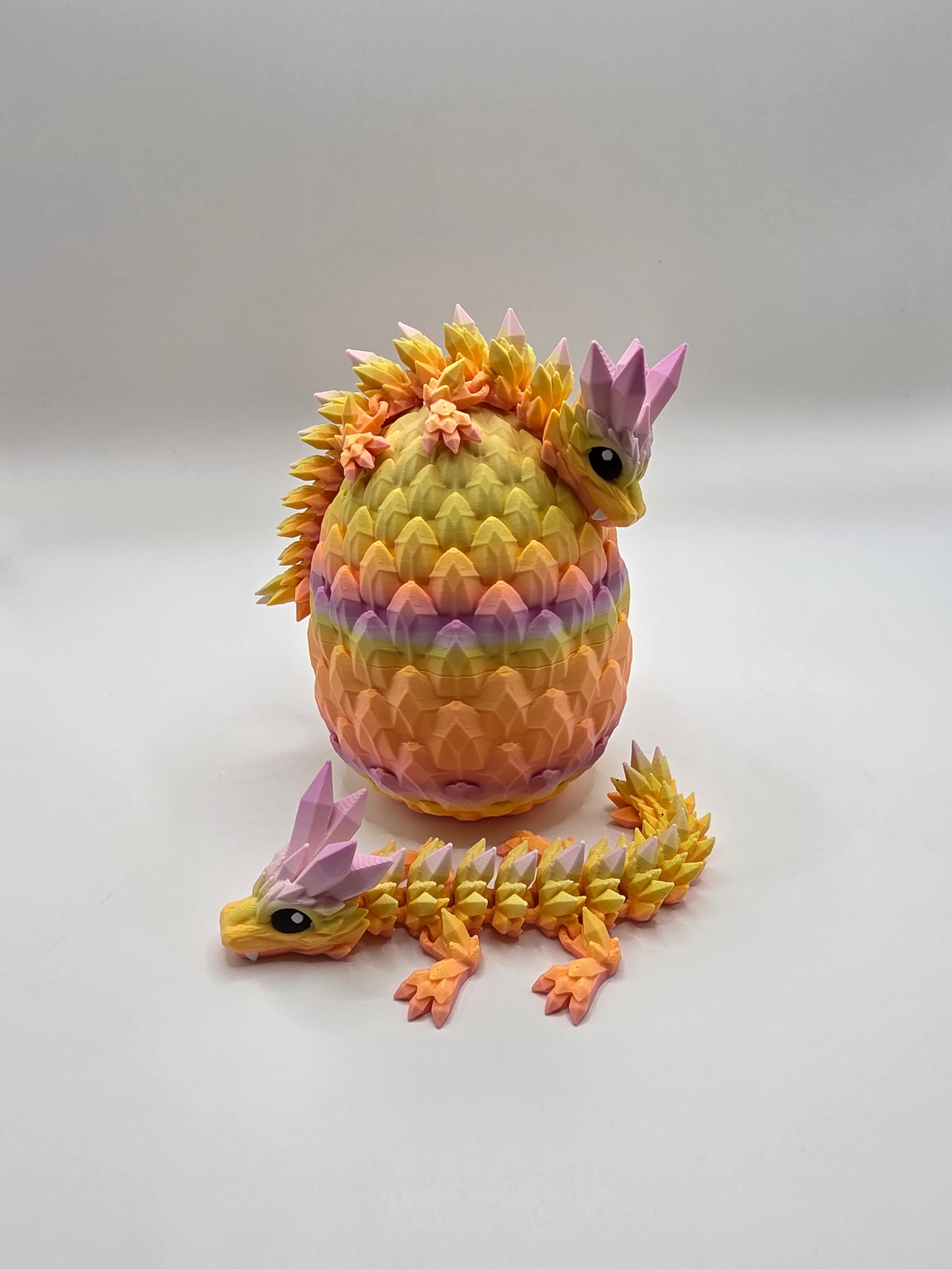 Crystal Baby Dragons With Egg - Articulated 3D Printed