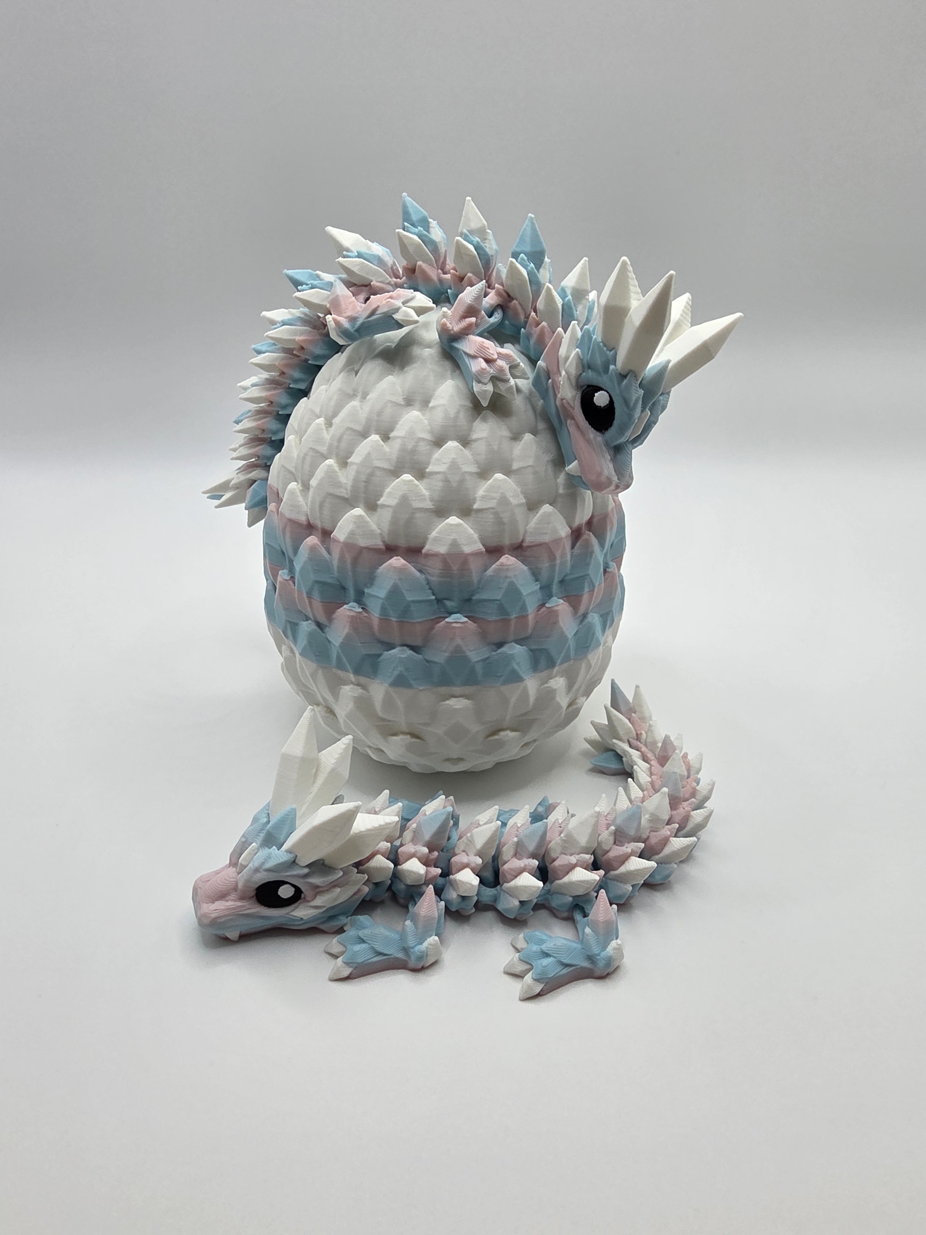 Crystal Baby Dragons – Articulated Flexi Collectible – Dual Pink/Blue, with White
