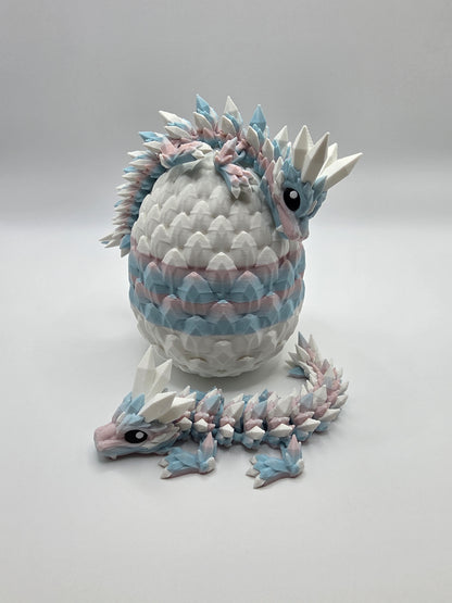 Crystal Baby Dragons – Articulated Flexi Collectible – Dual Pink/Blue, with White