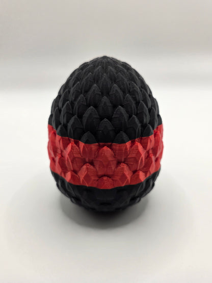 Crystal Baby Dragon's With Egg - Articulated 3D Printed Collectable Figure - Red and Black