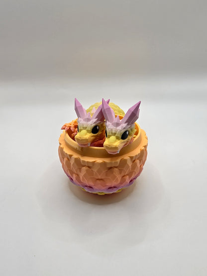 Crystal Baby Dragons With Egg - Articulated 3D Printed