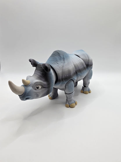 3D Printed Rhino - Articulated Figurine Animal