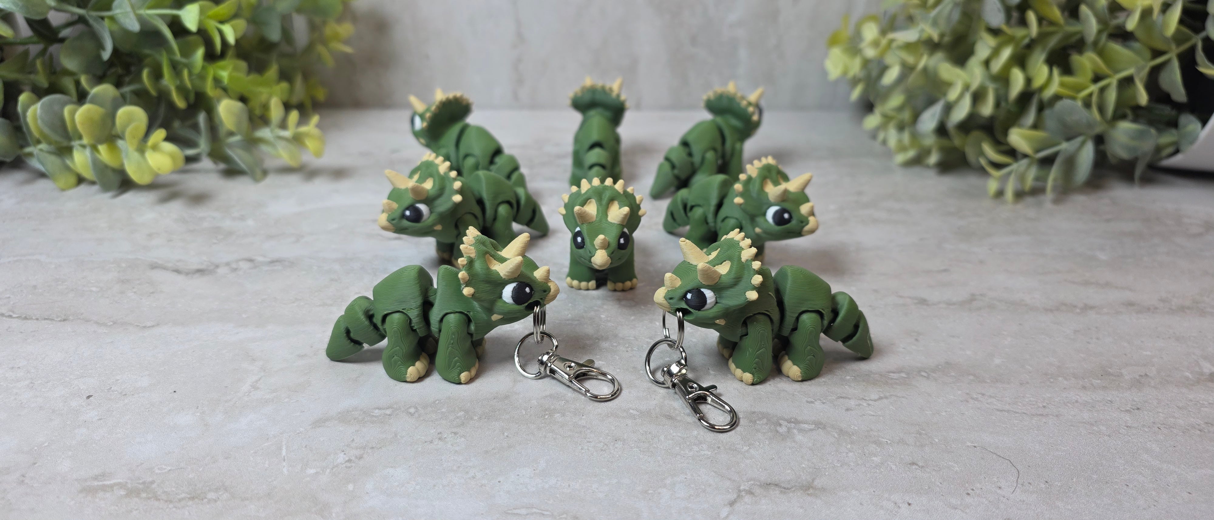 Triceratops Keychain