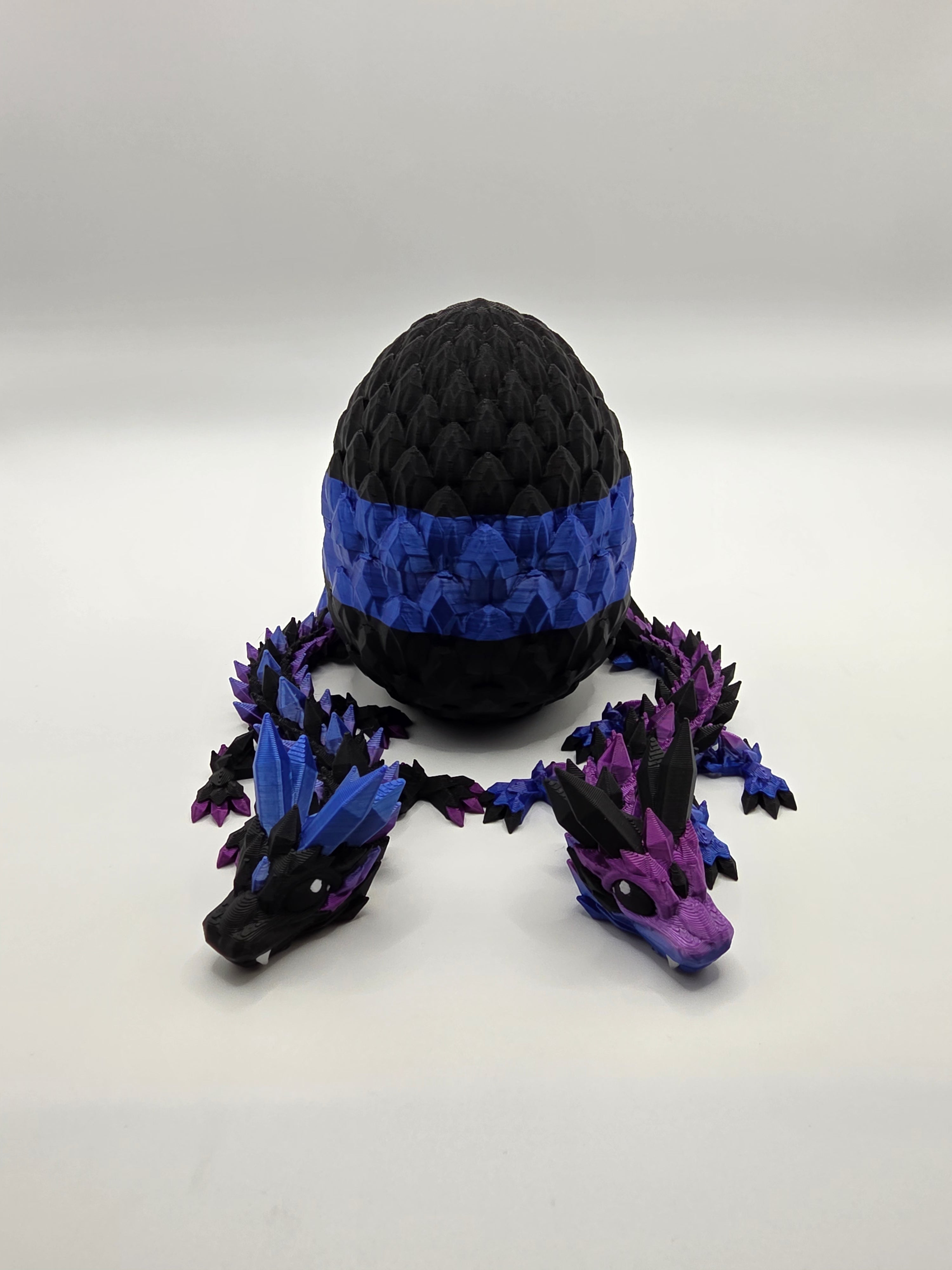Crystal Baby Dragons – Articulated Flexi Collectible – Dual Purple and Blue with Black