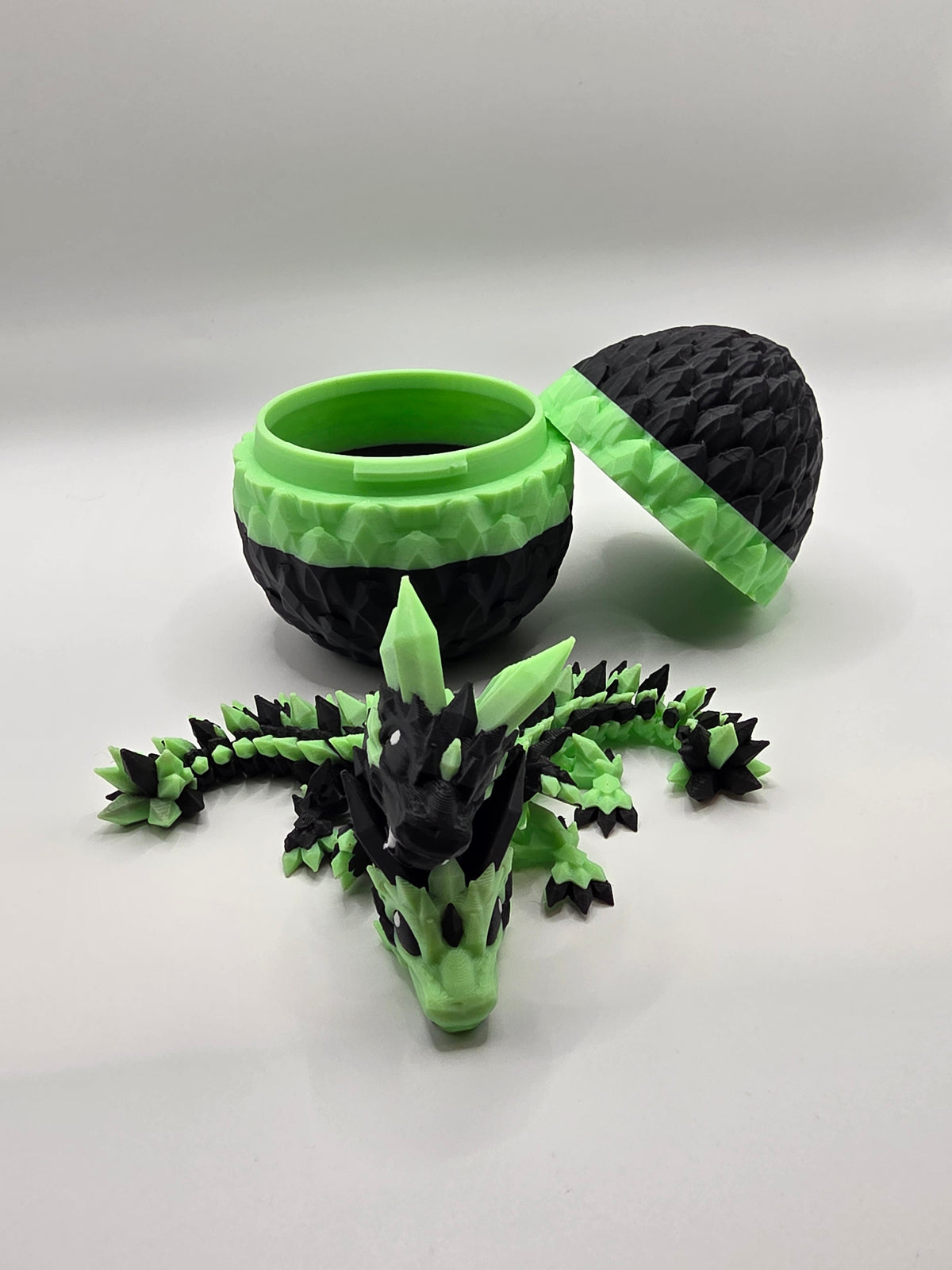 Crystal Baby Dragons – Articulated Flexi Collectible – Glow Green with Black