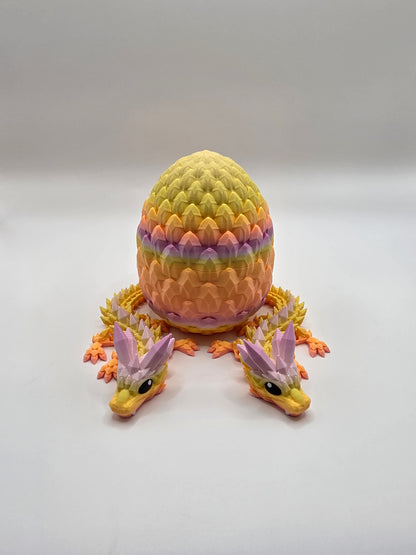 Crystal Baby Dragons With Egg - Articulated 3D Printed