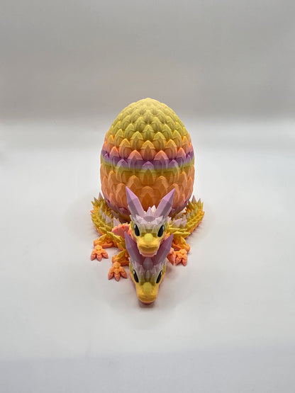 Crystal Baby Dragons With Egg - Articulated 3D Printed