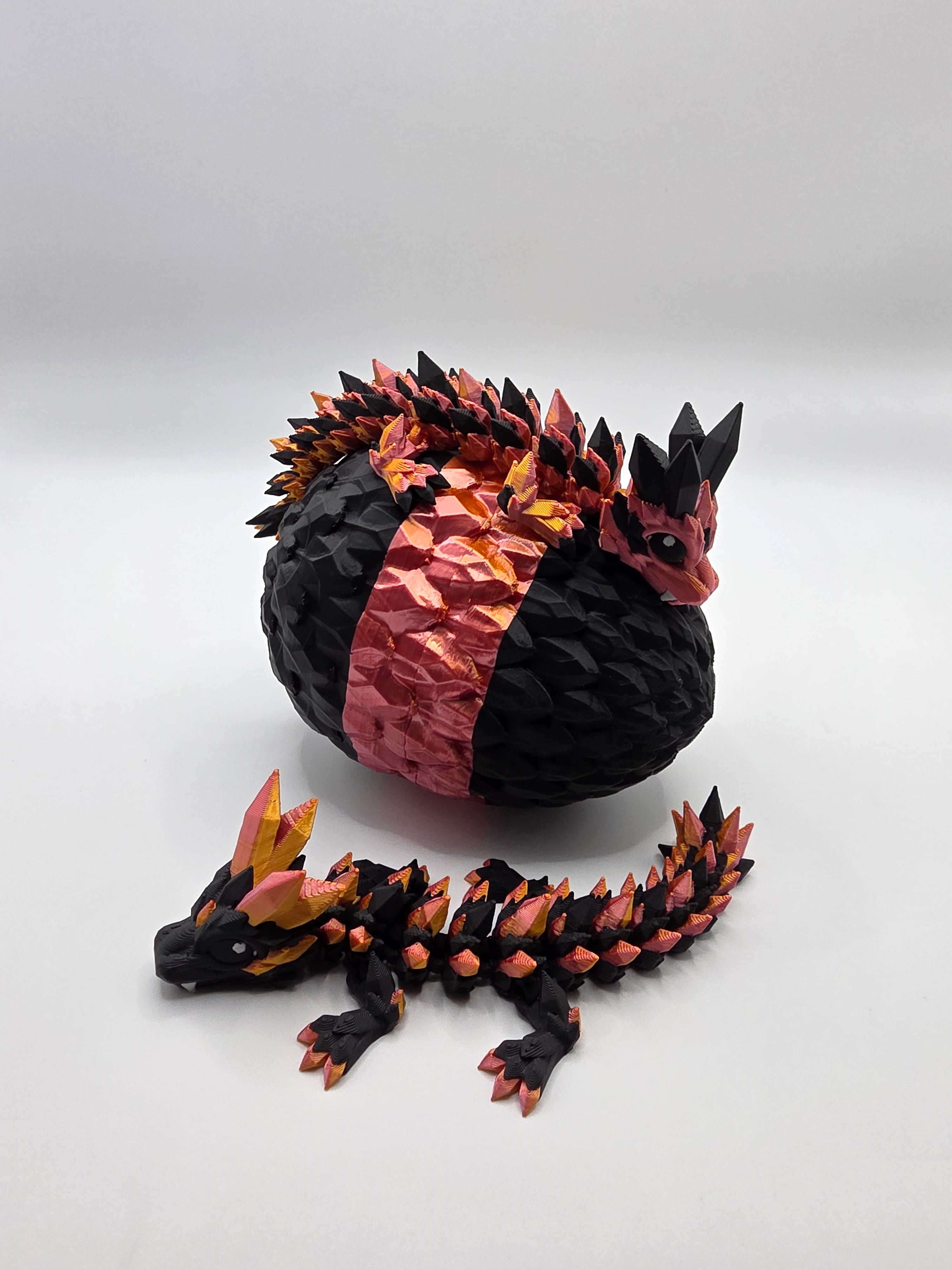 Crystal Baby Dragons – Articulated Flexi Collectible – Rose Gold and Black