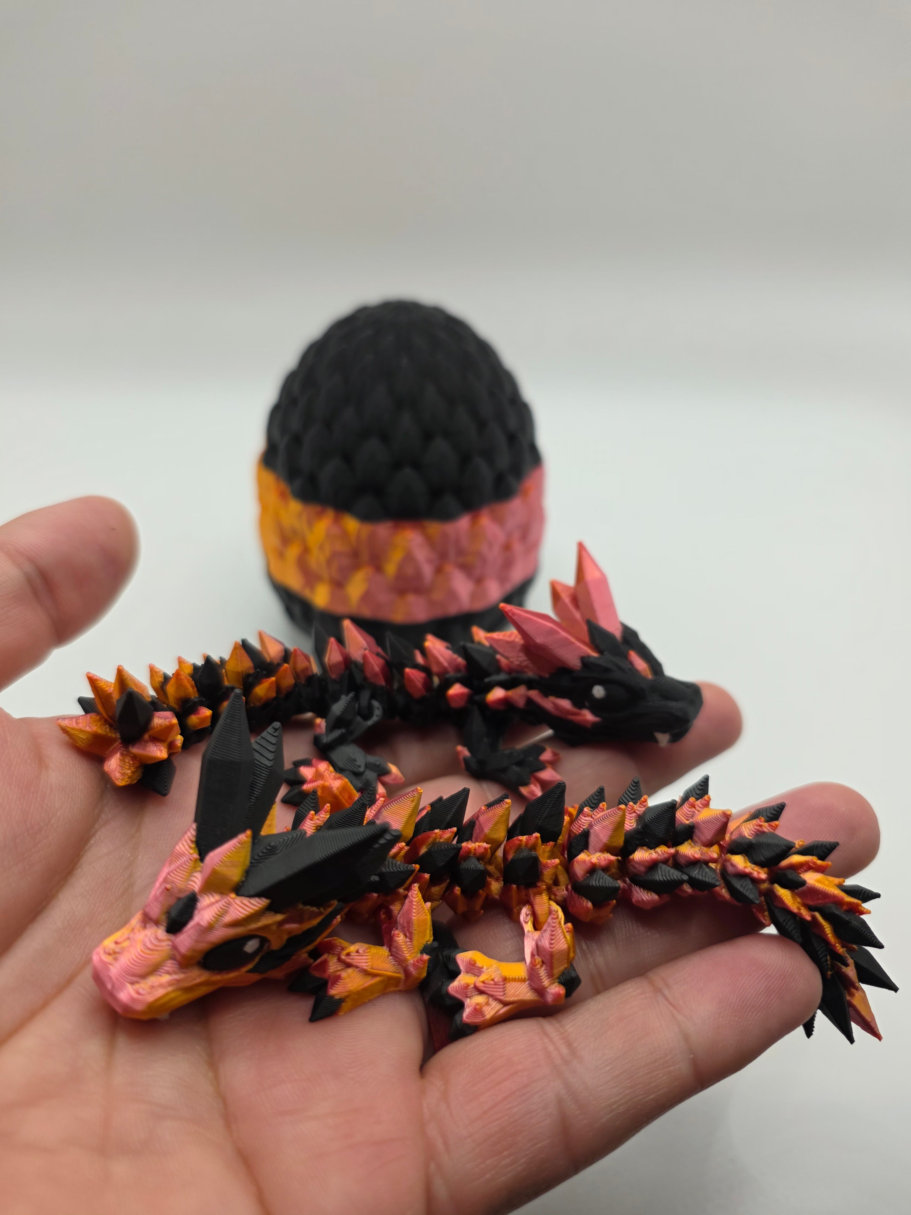Crystal Baby Dragons – Articulated Flexi Collectible – Rose Gold and Black