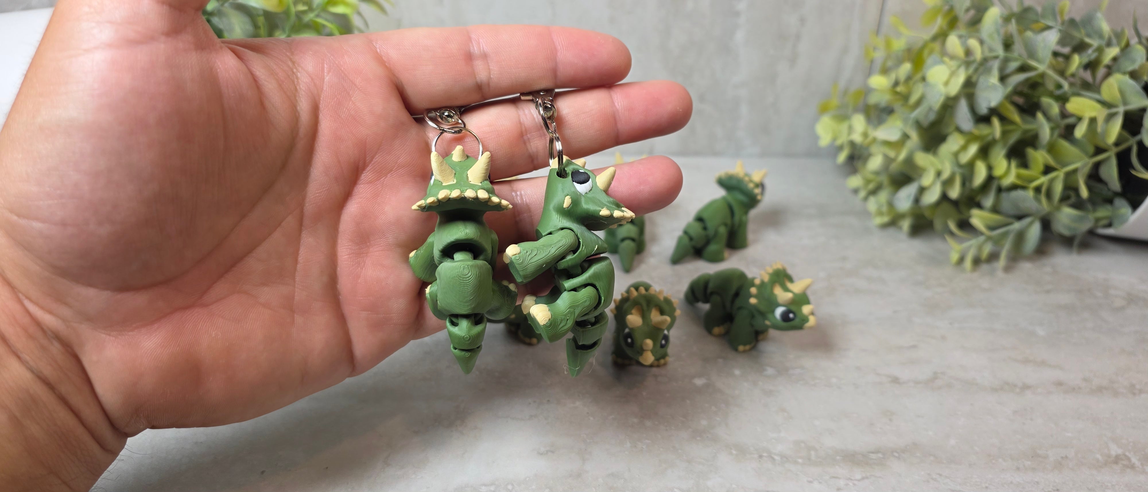 Triceratops Keychain