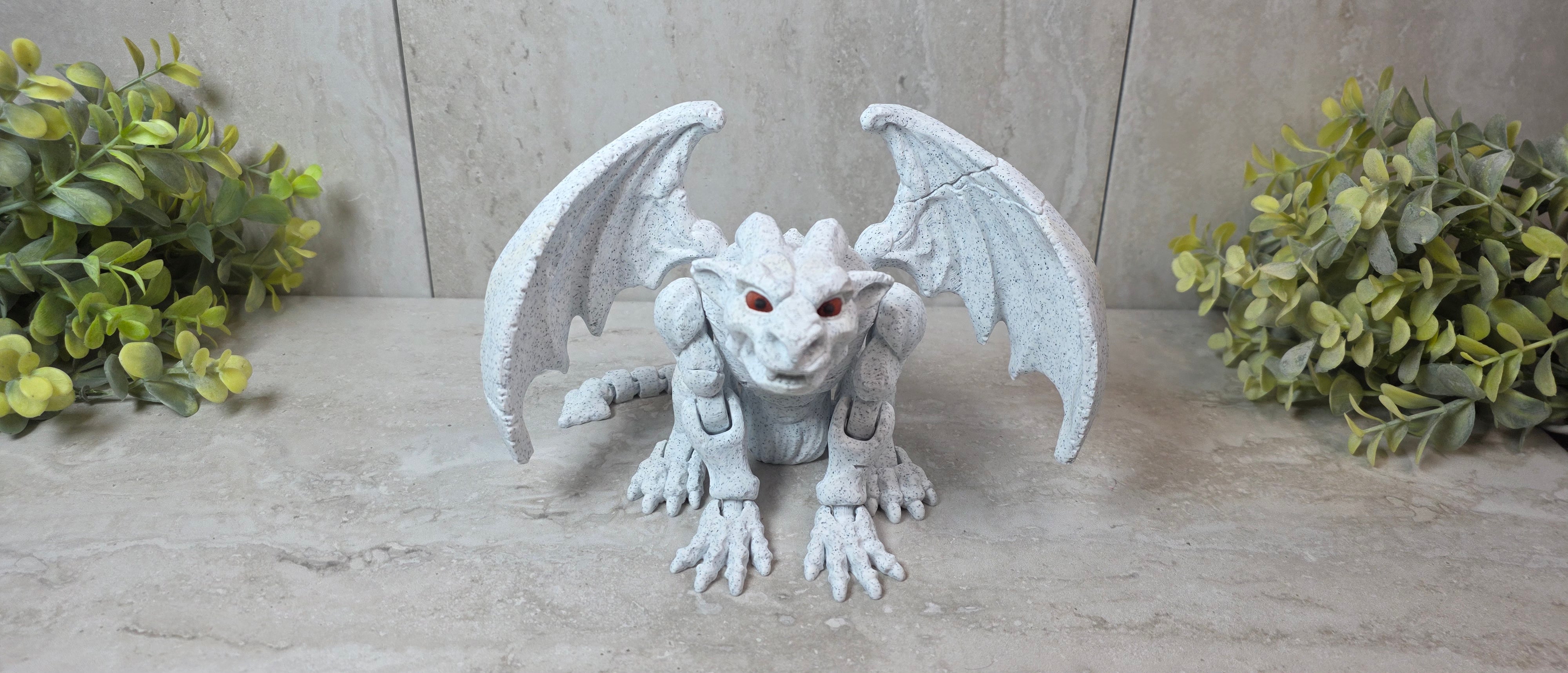 Articulated gargoyle statue, 3D printed by Redfin Prints