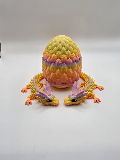 Crystal Baby Dragons With Egg - Articulated 3D Printed
