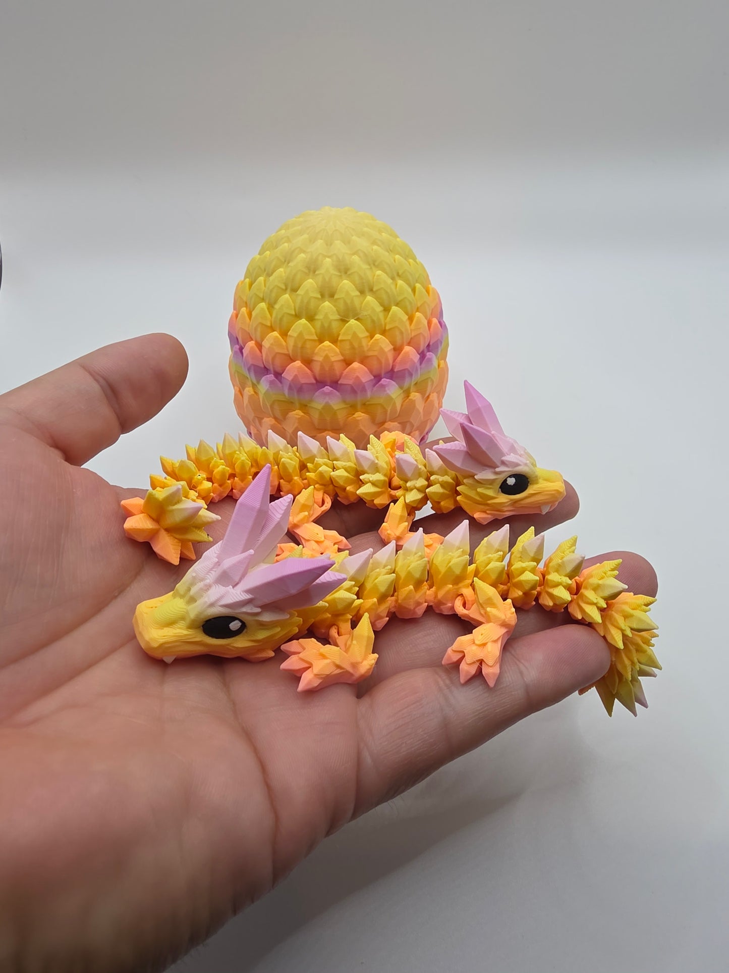 Crystal Baby Dragons With Egg - Articulated 3D Printed