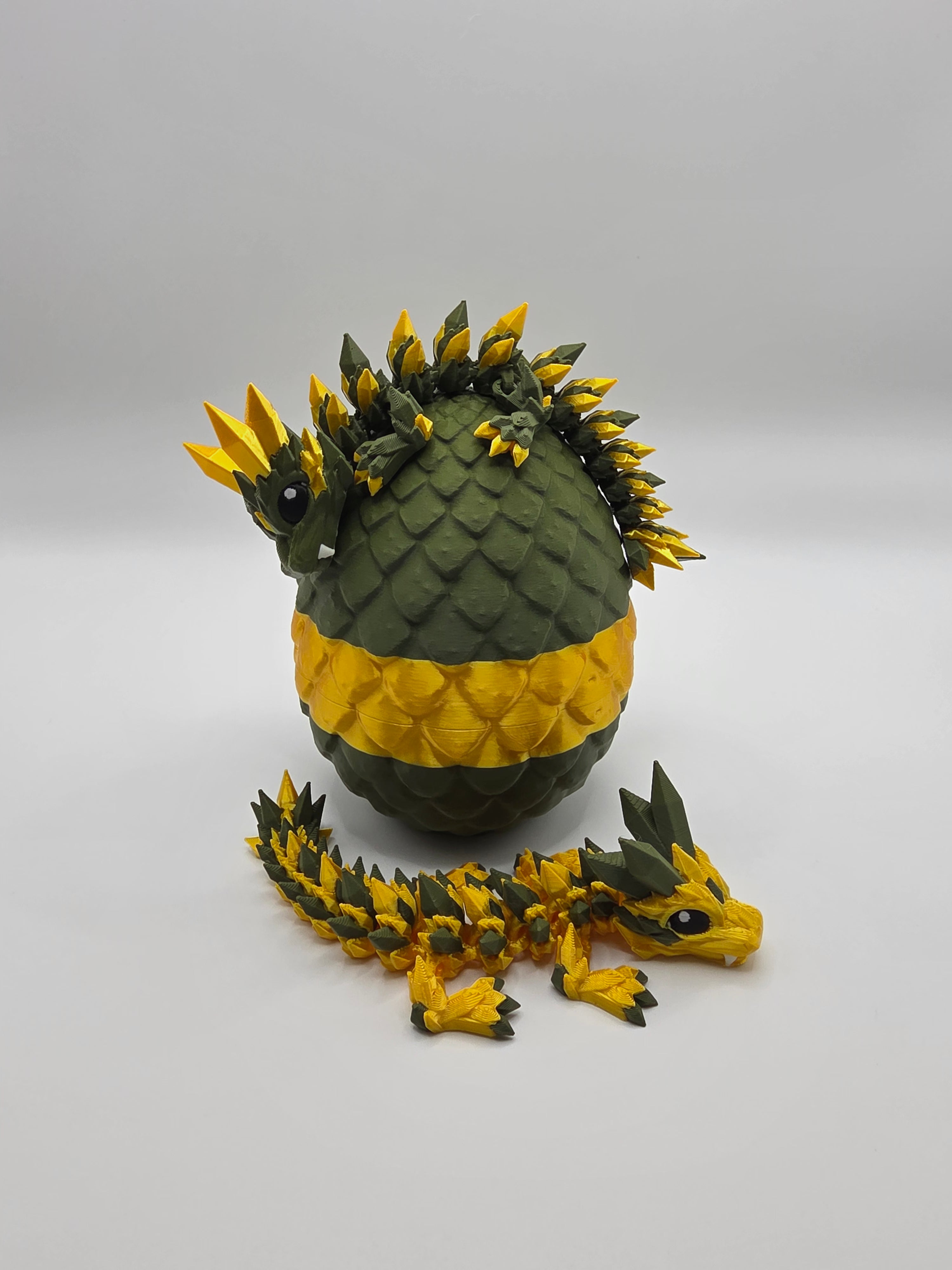 Crystal Baby Dragons – Articulated Flexi Collectible – Army Green with Gold